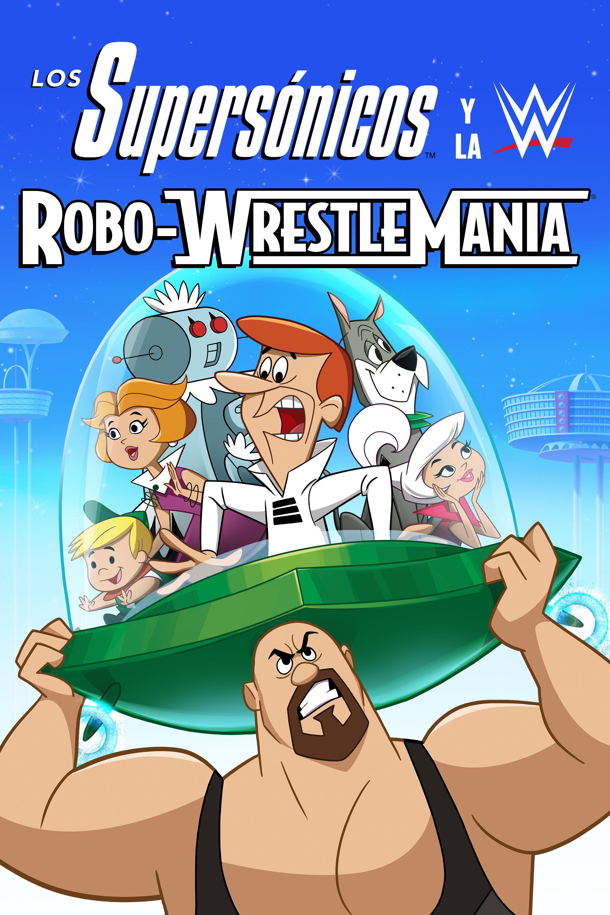 Key art Los Supersónicos y la WWE: Robo-Wrestlemania